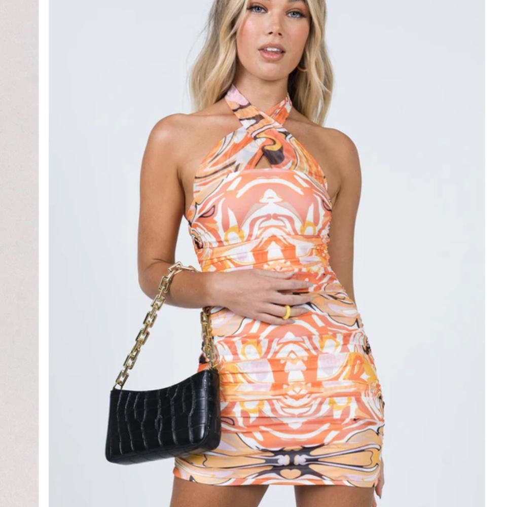 Princess Polly VIVIANA MINI DRESS ORANGE - Picture 2 of 6